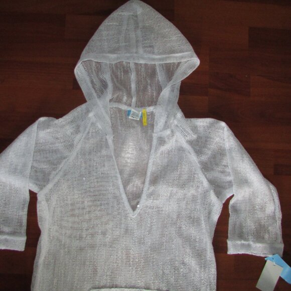 Dotti White Sparkle Mesh Swimsuit Coverup - S - NEW - Picture 4 of 5